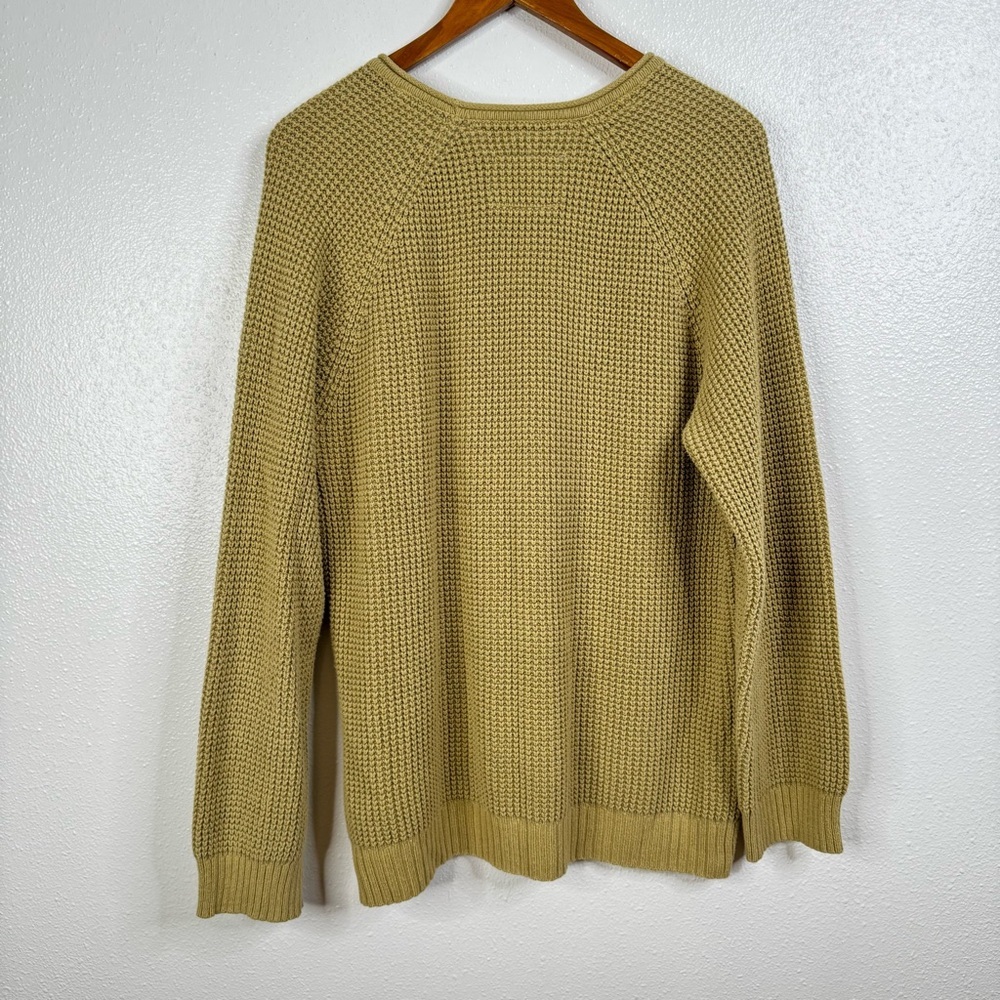Ninth Hall Waffle Texture Crewneck Raglan Sleeve Sweater Size Large - Picture 2 of 3